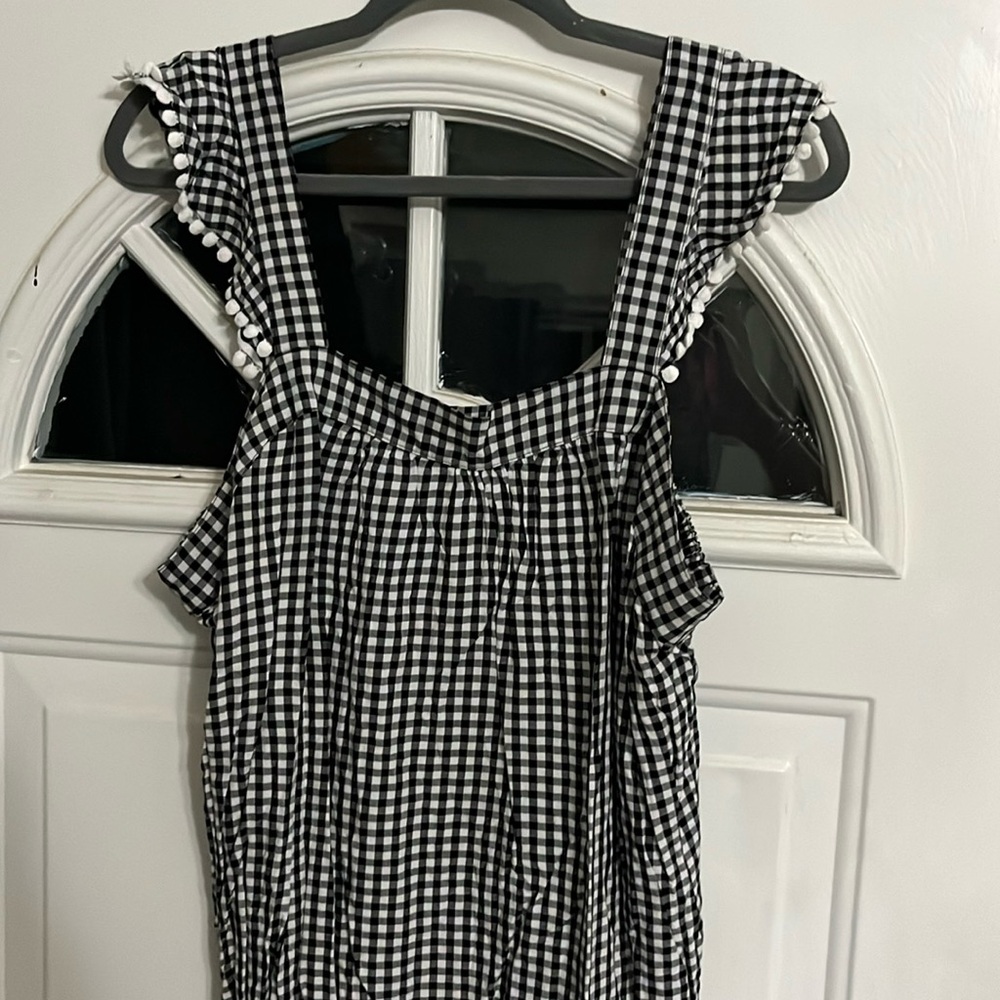 Black and white gingham check tank top